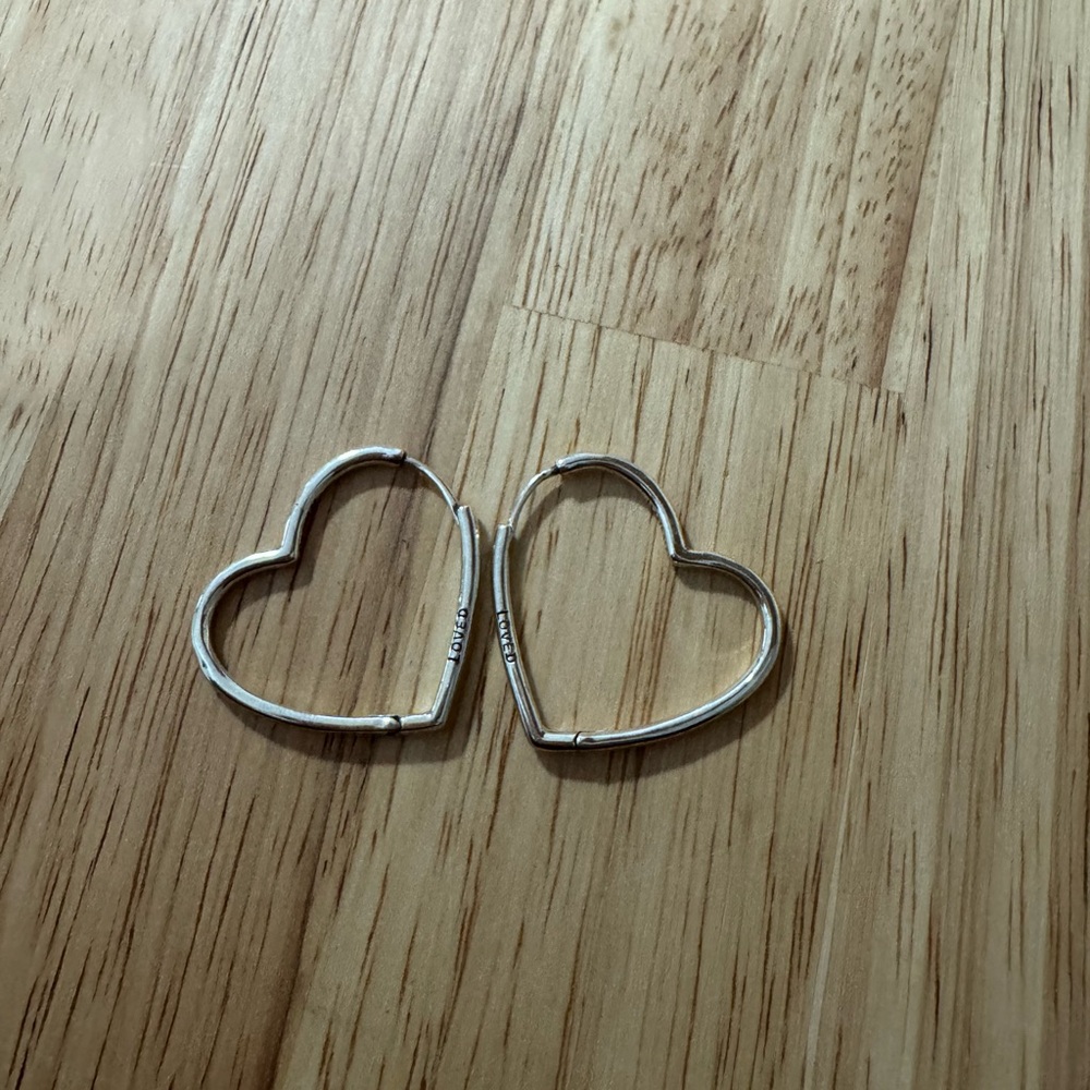 Pandora Silver Heart-Shaped Earrings